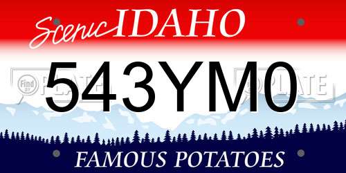 543YM0 Idaho License Plate