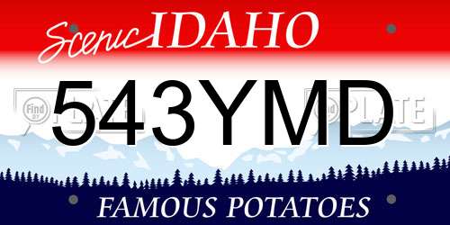 543YMD Idaho License Plate