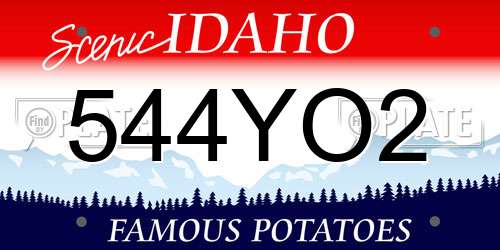 544YO2 Idaho License Plate