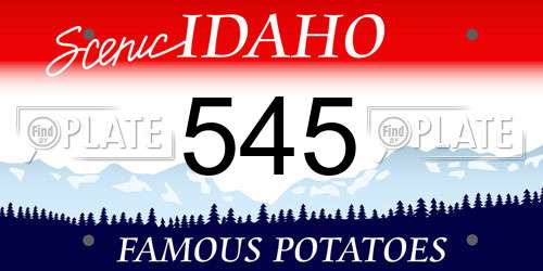 545 Idaho License Plate