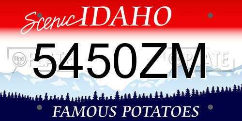 5450ZM Idaho License Plate