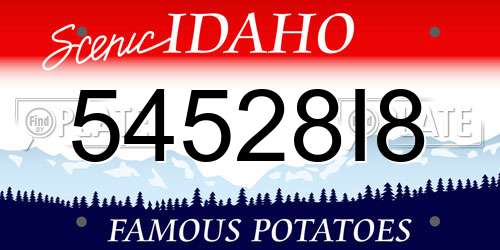 54528I8 Idaho License Plate