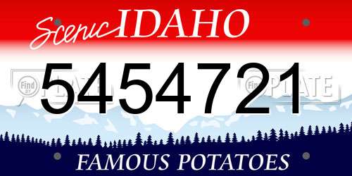 5454721 Idaho License Plate