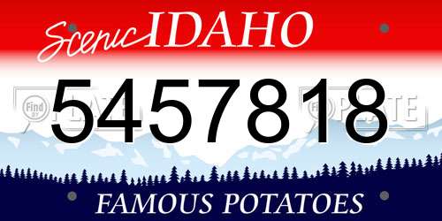 5457818 Idaho License Plate