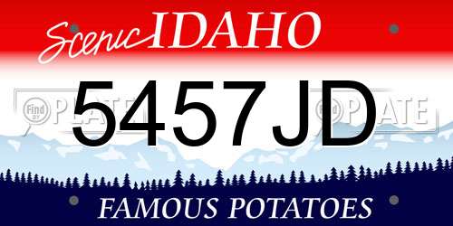 5457JD Idaho License Plate
