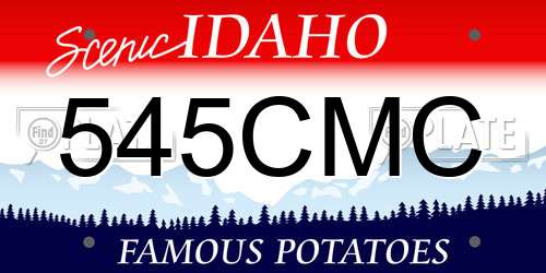 545CMC Idaho License Plate