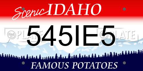 545IE5 Idaho License Plate