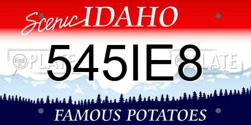 545IE8 Idaho License Plate