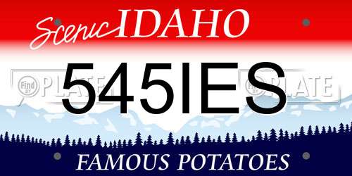 545IES Idaho License Plate