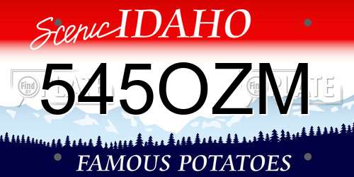 545OZM Idaho License Plate