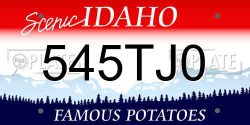 545TJ0 Idaho License Plate