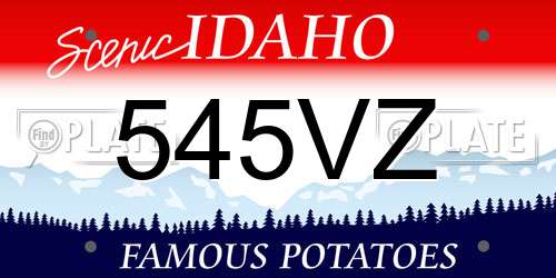 545VZ Idaho License Plate