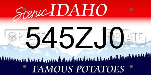 545ZJ0 Idaho License Plate