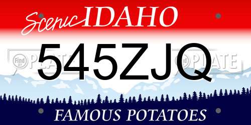 545ZJQ Idaho License Plate