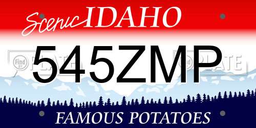 545ZMP Idaho License Plate