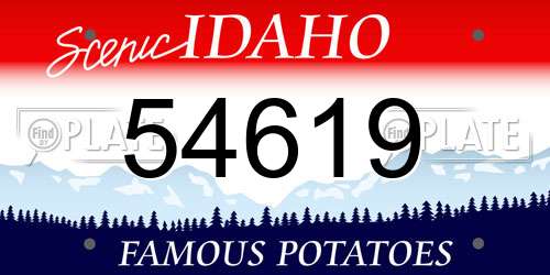 54619 Idaho License Plate