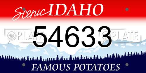 54633 Idaho License Plate
