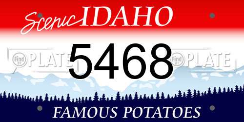5468 Idaho License Plate