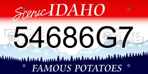 54686G7 Idaho License Plate