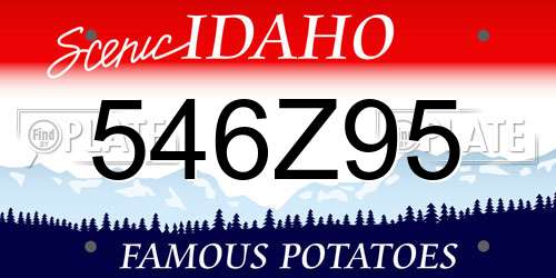 546Z95 Idaho License Plate