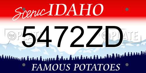 5472ZD Idaho License Plate