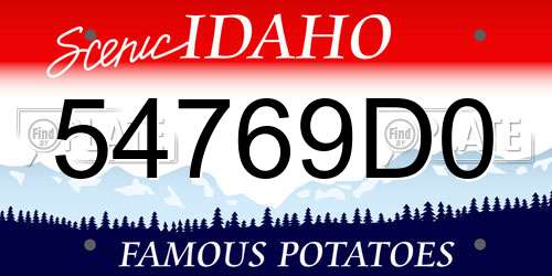 54769D0 Idaho License Plate