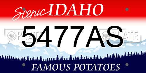 5477AS Idaho License Plate