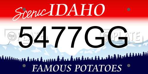 5477GG Idaho License Plate