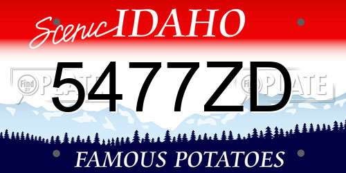 5477ZD Idaho License Plate