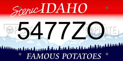 5477ZO Idaho License Plate