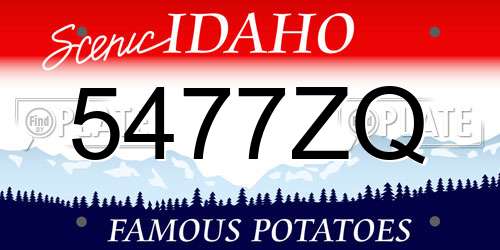 5477ZQ Idaho License Plate