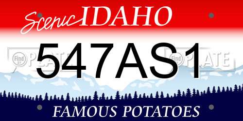 547AS1 Idaho License Plate