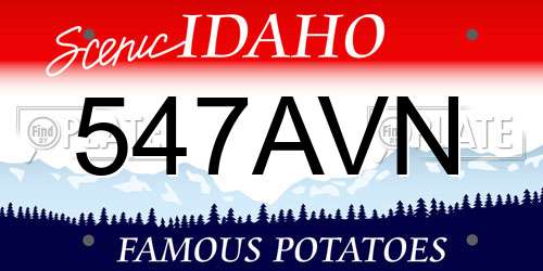 547AVN Idaho License Plate