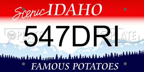 547DRI Idaho License Plate