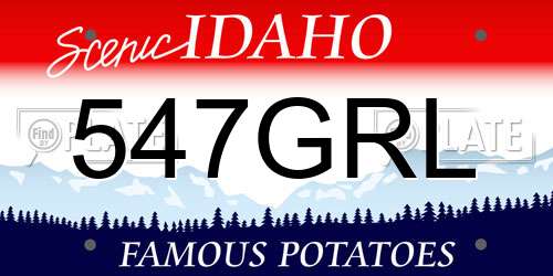 547GRL Idaho License Plate