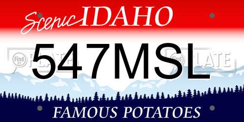 547MSL Idaho License Plate
