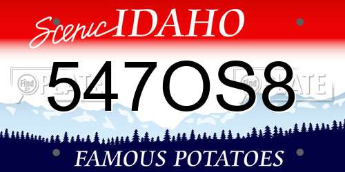 547OS8 Idaho License Plate