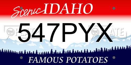 547PYX Idaho License Plate