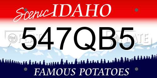 547QB5 Idaho License Plate