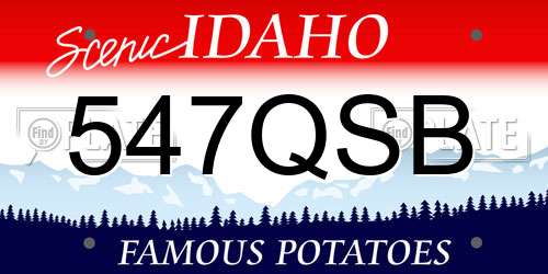 547QSB Idaho License Plate