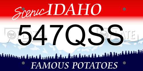 547QSS Idaho License Plate