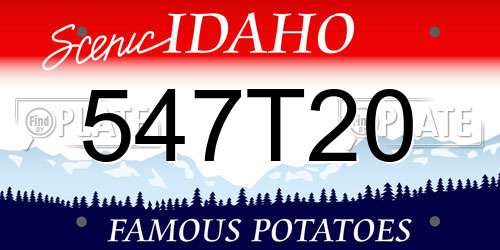 547T20 Idaho License Plate