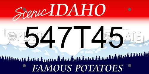 547T45 Idaho License Plate