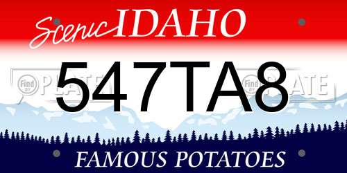 547TA8 Idaho License Plate