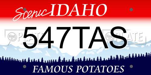 547TAS Idaho License Plate