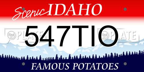 547TIO Idaho License Plate