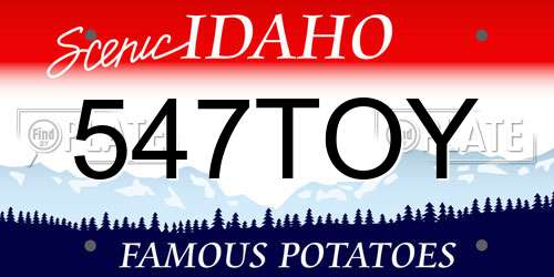 547TOY Idaho License Plate