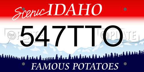 547TTO Idaho License Plate