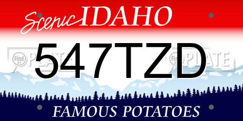 547TZD Idaho License Plate