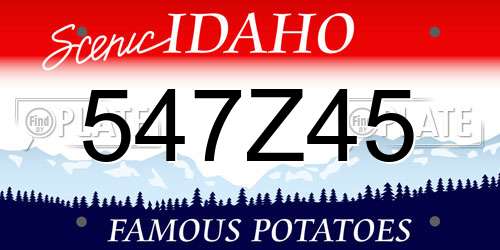 547Z45 Idaho License Plate